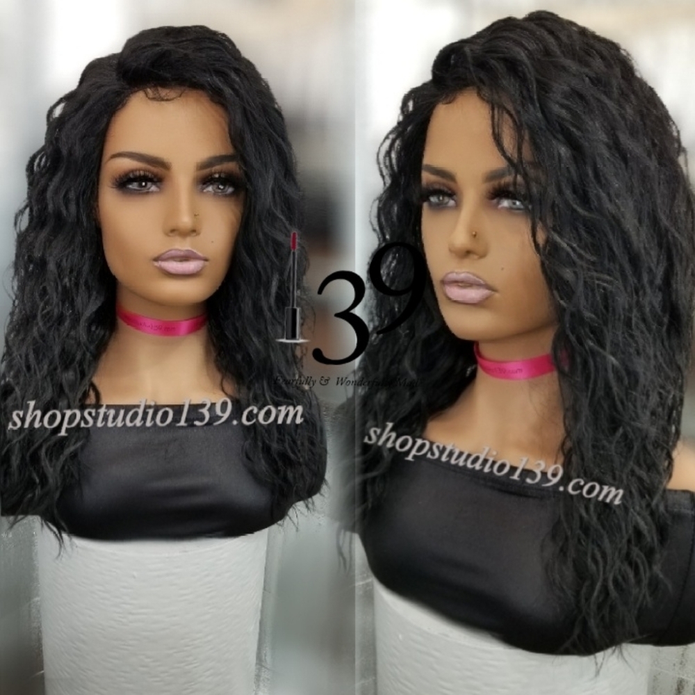 Sexy diva human hair water wave lace front wig